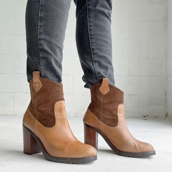 Ralph Lauren Brown Heeled Boots - Picture 1 of 7